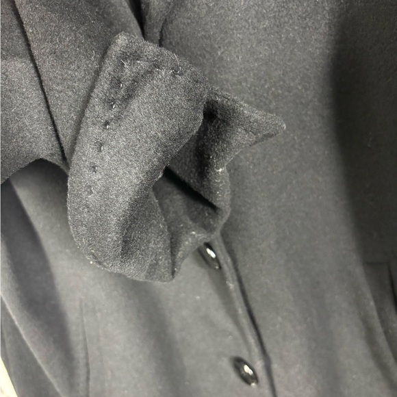 Ellen Tracy Black Wool Angora Blend Lined Coat L/XL Classic Winterwear Pockets - Picture 6 of 16